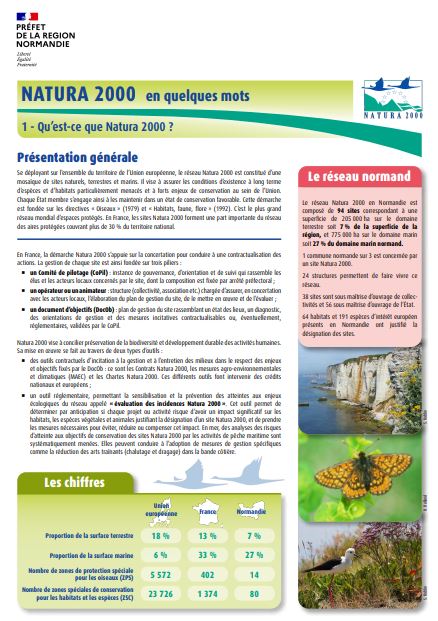 Constitution d’un kit d’information Natura 2000 : 1ère fiche publiée
