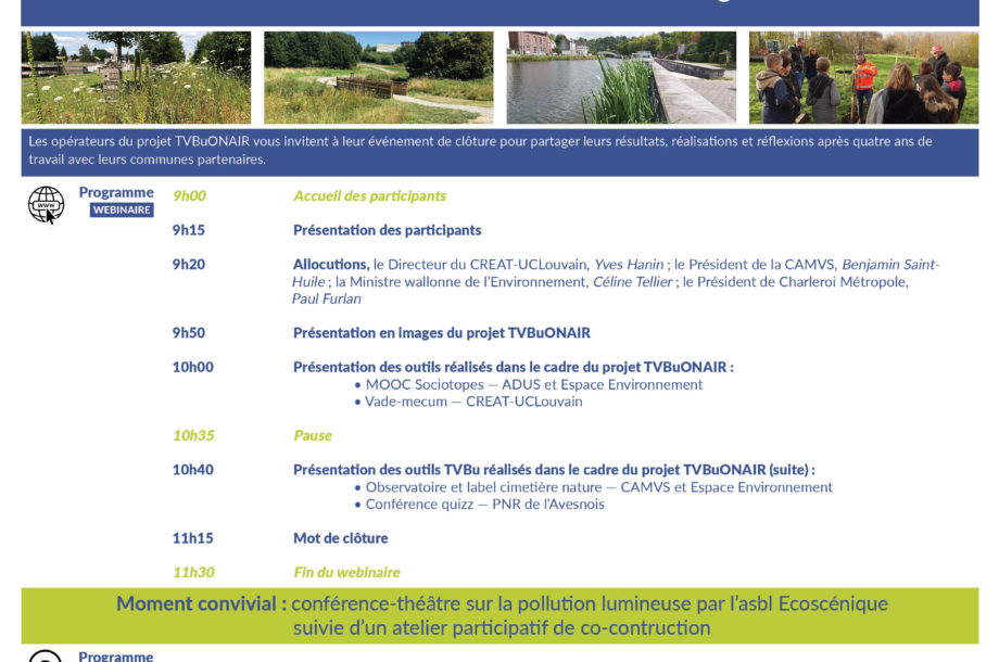 [Webinaire] Vers une nature urbaine : quelles réponses à des enjeux environnementaux et sociétaux ? Séminaire de clôture du projet Interreg TVBuONAIR