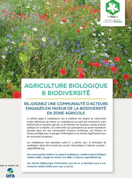 [Appel à candidatures] Agriculture biologique & Biodiversité