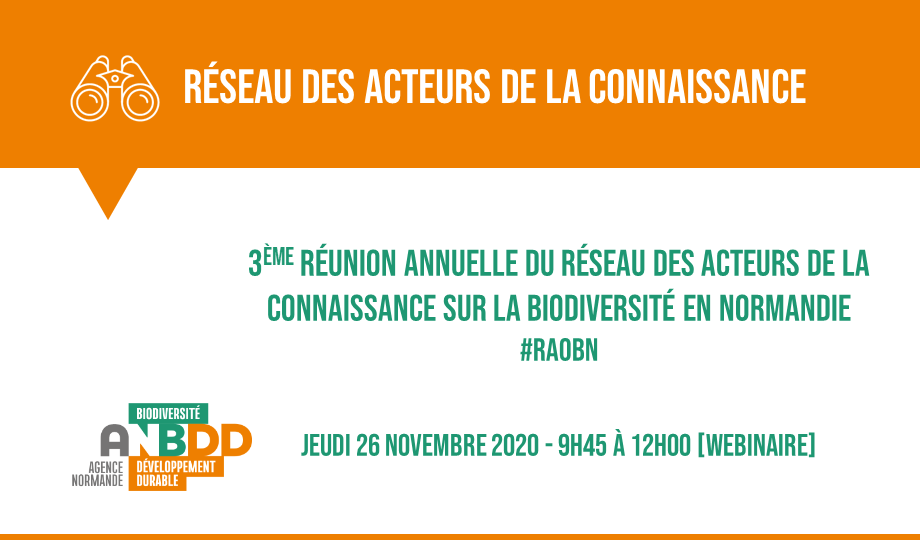 [Webinaire] 3ème réunion du réseau des acteurs de la connaissance sur la biodiversité en Normandie