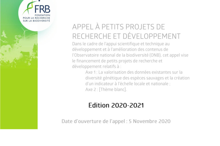 [Appel à projets] APPR&D dans le cadre des travaux de l’Observatoire national de la biodiversité (ONB) – Année 2020-2021