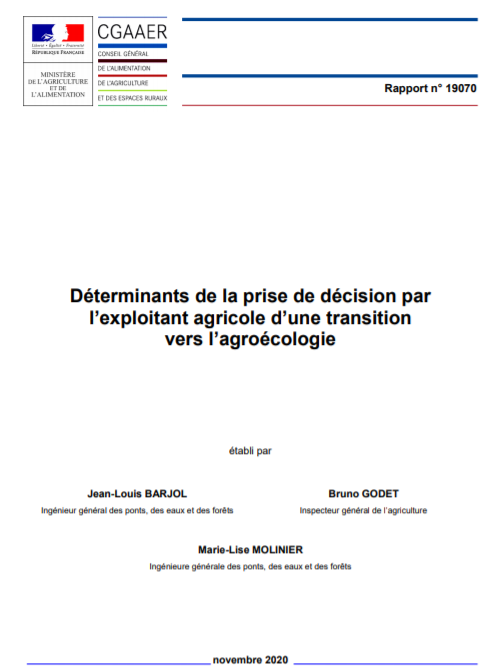 Déterminants de la prise de décision par l’exploitant agricole d’une transition vers l’agroécologie