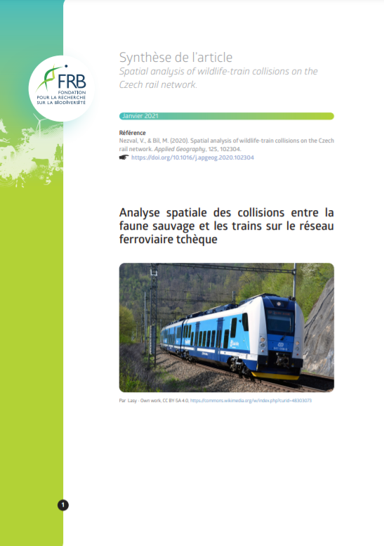 Analyse spatiale des collisions entre la faune sauvage et les trains sur le réseau ferroviaire tchèque
