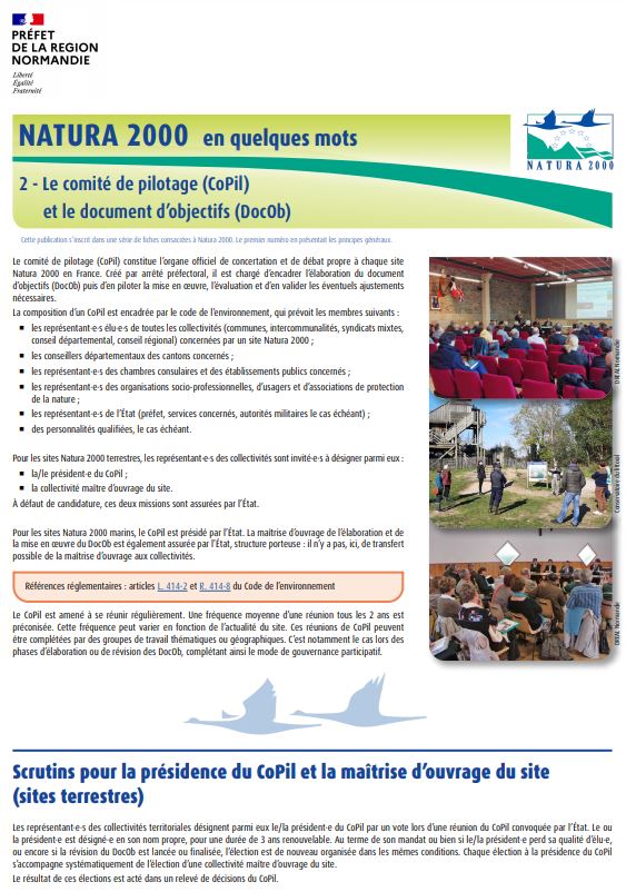 Natura 2000 en quelques mots 2 – Le comité de pilotage (CoPil) et le document d’objectifs (DocOb) Natura 2000