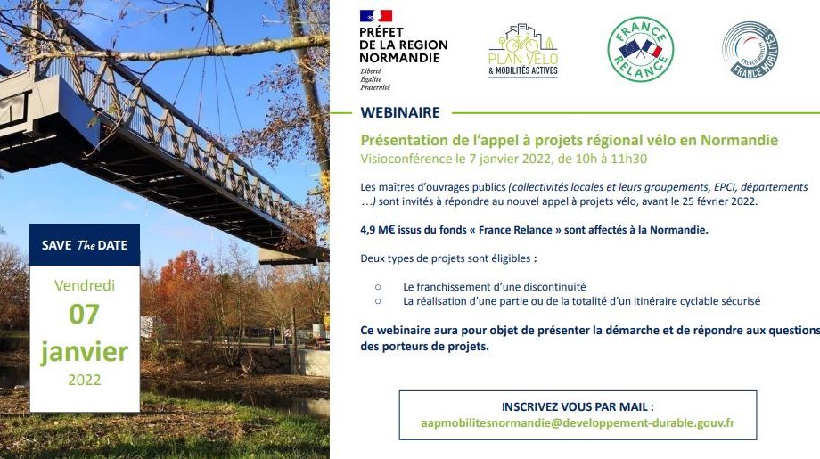 [Webinaire] Présentation de l’appel à projets régional vélo en Normandie