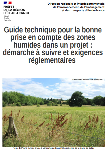 Guide technique pour la bonne prise en compte des zones humides dans un projet : démarche à suivre et exigences  réglementaires