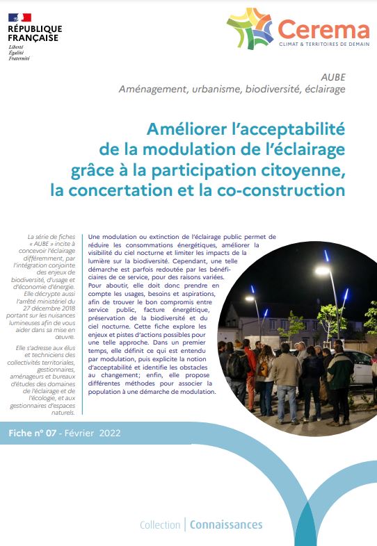 Aménagement, urbanisme, biodiversité, éclairage: une série de fiches pratiques pour les différents acteurs