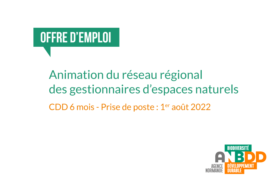 [Offre d’emploi] CDD 6 mois – Animation du réseau régional des gestionnaires d’espaces naturels