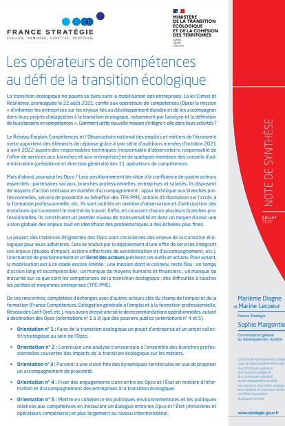 Les opérateurs de compétences au défi de la transition écologique