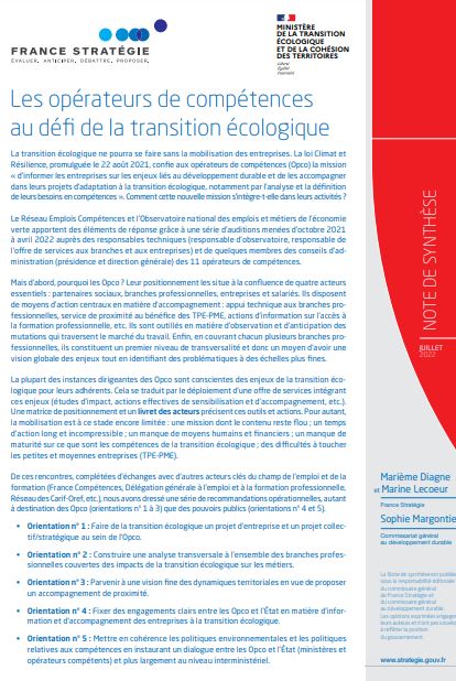 Les opérateurs de compétences au défi de la transition écologique