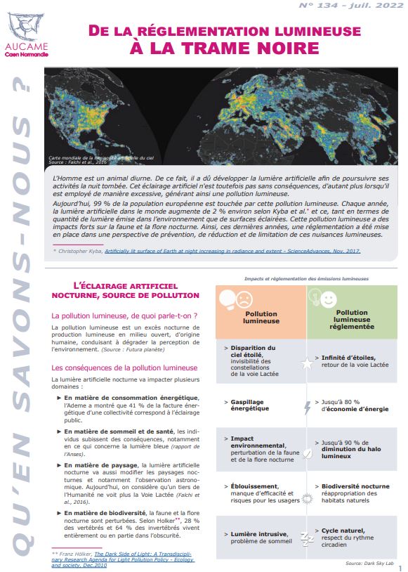 De la règlementation lumineuse à la trame noire