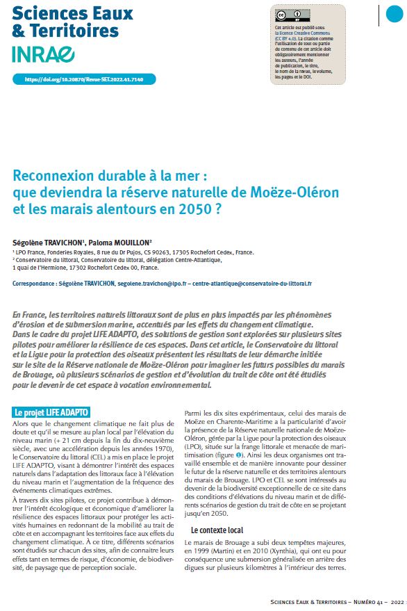 Reconnexion durable à la mer : que deviendra la réserve naturelle de Moëze-Oléron et les marais alentours en 2050 ?