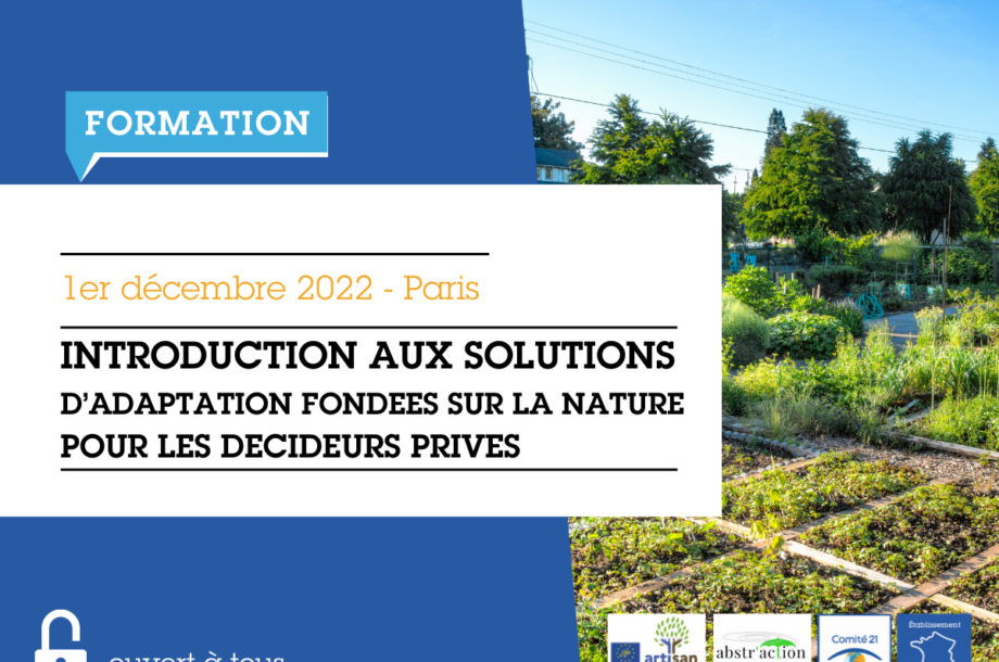 [Formation ] Introduction aux solutions d’adaptation fondées sur la nature pour les décideurs privés