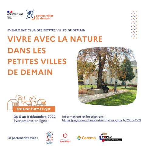 [Semaine de webinaires] Vivre avec la nature dans les Petites villes de demain