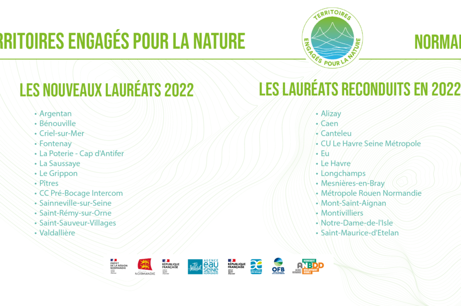 26 lauréats « Territoires Engagés pour la Nature » en Normandie en 2022