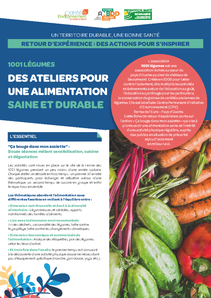 Des ateliers pour une alimentation saine et durable – 1001 légumes