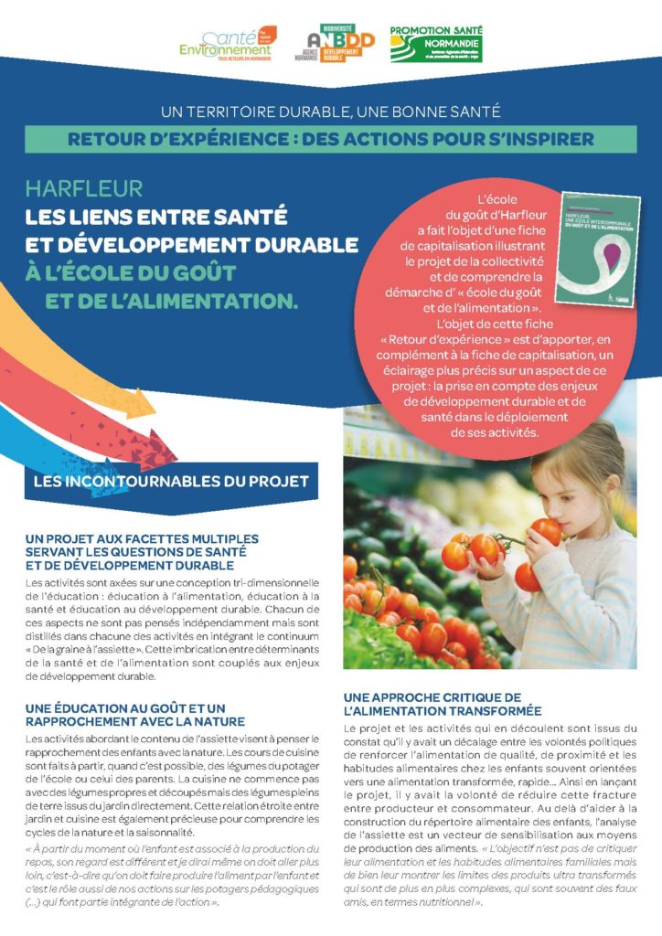 Le lien entre santé et développement durable : à l’école du goût et de l’alimentation (Harfleur)