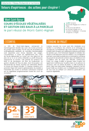 [Retours d’expériences] Cours d’écoles végétalisées et gestion des eaux à la parcelle : le pari réussi de Mont-Saint-Aignan