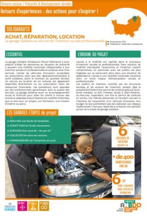 Achat, réparation, location : Le garage solidaire au service de l’insertion sociale professionnelle – Solidarauto Rouen Métropole