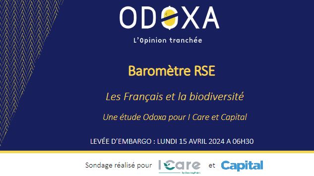 La biodiversité est désormais un enjeu majeur pour les Français – Baromètre RSE « Les Français et la biodiversité », une étude Odoxa pour I Care et Capital