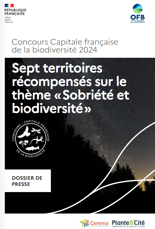 Concours Capitale française de la biodiversité 2024 « Sobriété et biodiversité » – Dossier de presse