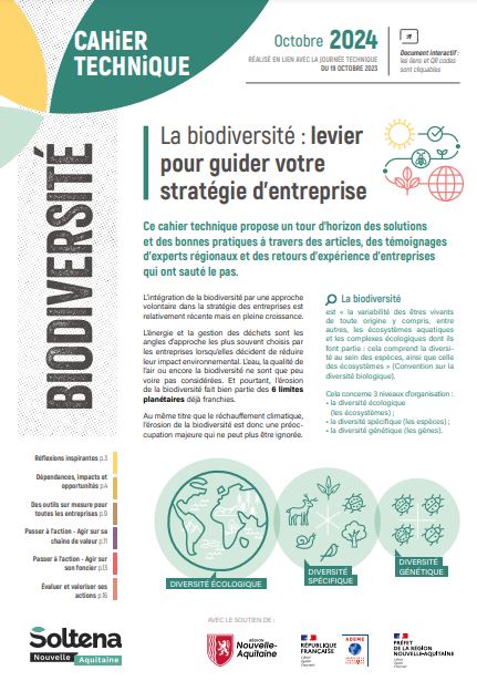 La biodiversité : levier pour guider votre stratégie d’entreprise. Cahier technique