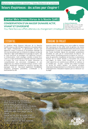 [Retours d’expériences] Conservation d’un massif dunaire actif, vivant et diversifié pour faire face aux effets attendus du changement climatique