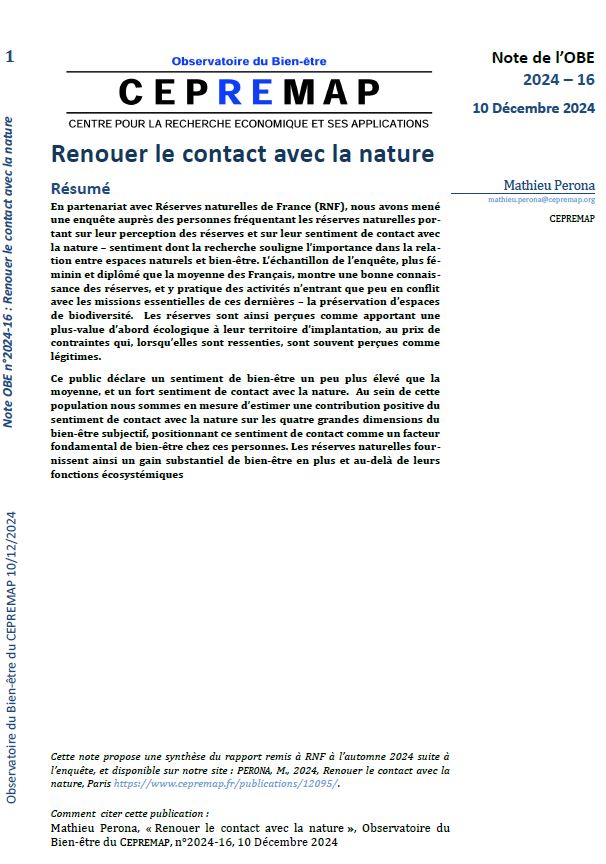 Renouer le contact avec la nature [Contribution des réserves naturelles au bien-être]