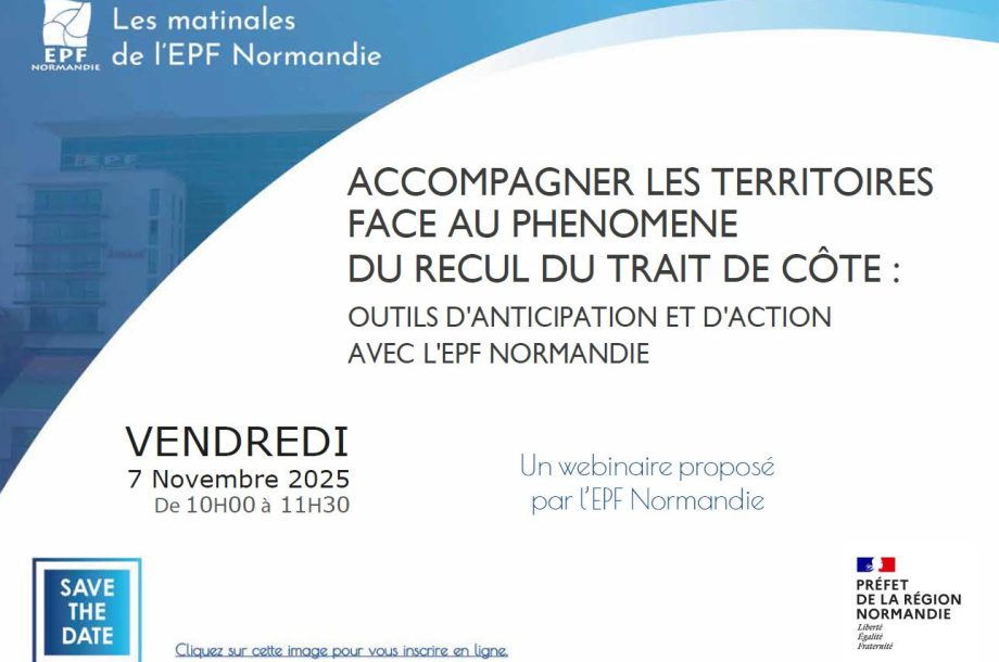 [Webinaire] Accompagner les territoires face au phénomène du recul du trait de côte : outils d’anticipation et d’action avec l’EPF Normandie   