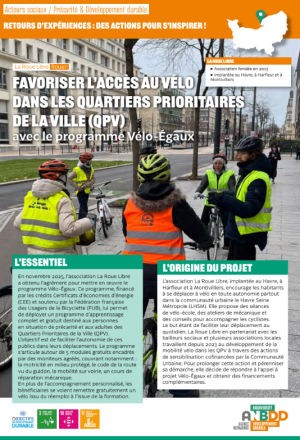 [Retours d&rsquo;expériences] FAVORISER L&rsquo;ACCÈS AU VÉLO DANS LES QUARTIERS PRIORITAIRES DE LA VILLE (QPV) avec le programme Vélo-Égaux