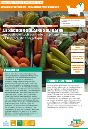 [Retours d&rsquo;expériences] LE SÉCHOIR SOLAIRE SOLIDAIRE, un outil low-tech contre le gaspillage alimentaire et la précarité énergétique