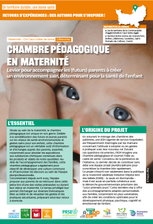 [Retours d&rsquo;expériences] Chambre pédagogique en maternité : levier pour accompagner les (futurs) parents et créer un environnement sain, déterminant pour la santé de l&rsquo;enfant
