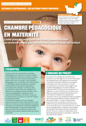 [Retours d&rsquo;expériences] Chambre pédagogique en maternité : levier pour accompagner les (futurs) parents et créer un environnement sain, déterminant pour la santé de l&rsquo;enfant