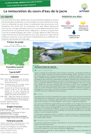 [Retours d&rsquo;expériences] La restauration du cours d&rsquo;eau de la Jacre